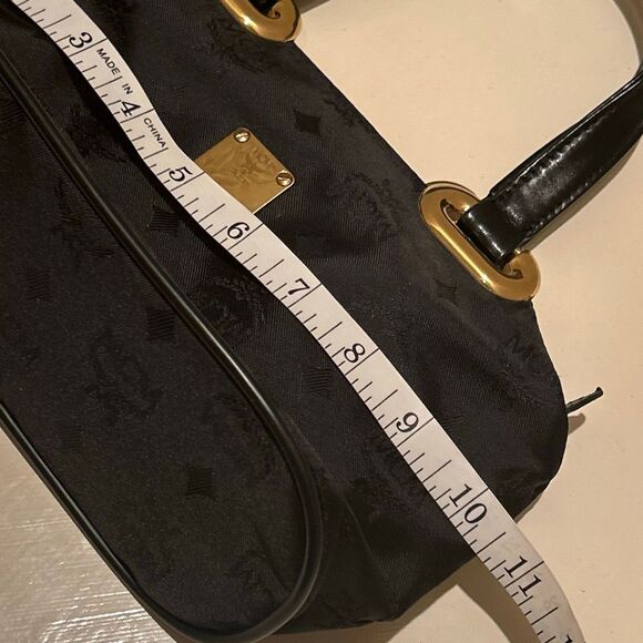 MCM Top Handle Nylon Tote Mini Bag Gold Hardwear Vintage Logo Print Y2K Style - Picture 11 of 15